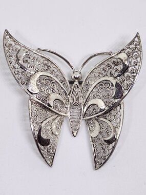 Vintage Sterling Silver ALICE CAVINESS Filigree Butterfly Germany Pin Brooch